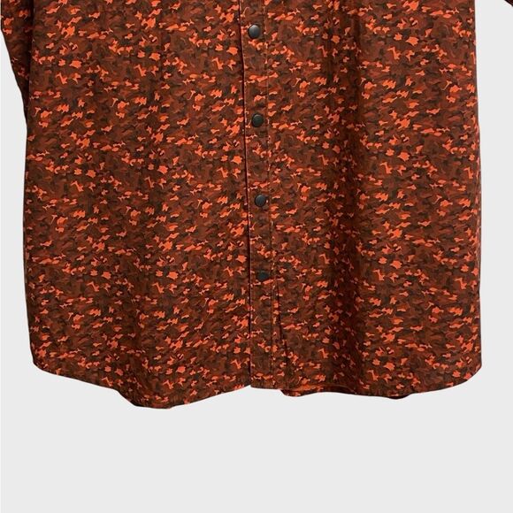 5.11 Tactical Micro Camo Shirt Men's Size L Orange Short Sleeve Snap Button - Picture 9 of 16